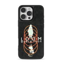 LoomWorldTourSilhouetteOrangeRings iPhone 16 Pro Max Black Case