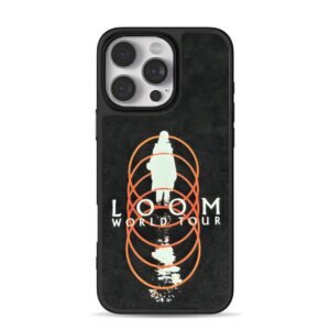 LoomWorldTourSilhouetteOrangeRings iPhone 16 Pro Max Black Case