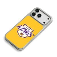 Los Angeles Kings crown logo yellow iPhone 17 Pro Max Electroplated Silver Case2
