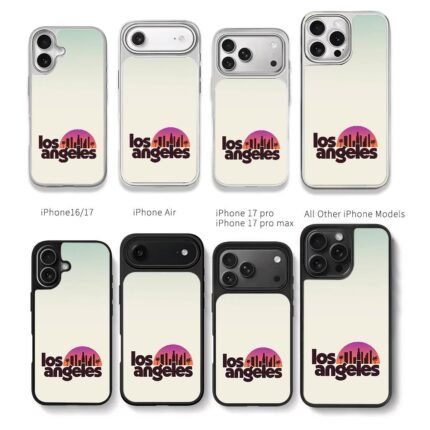 Los Angeles sunset city palm trees Chris Brown Phone Case Black Electroplated Silver For Iphone 11 To 17