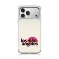 Los Angeles sunset city palm trees iPhone 17 Pro Max Electroplated Silver Case1