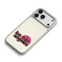 Los Angeles sunset city palm trees iPhone 17 Pro Max Electroplated Silver Case2