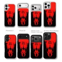 LOTR Sauron tower Frodo red art Chris Brown Phone Case Black Electroplated Silver For Iphone 11 To 17