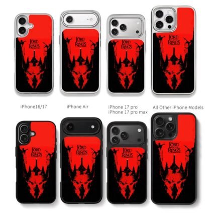 LOTR Sauron tower Frodo red art Chris Brown Phone Case Black Electroplated Silver For Iphone 11 To 17