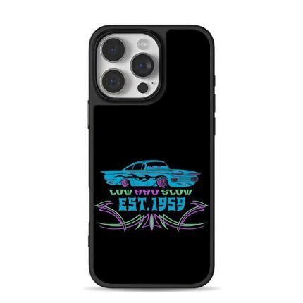 LOW AND SLOW Est1959 Ramone lowrider iPhone 16 Pro Max Black Case