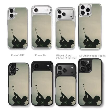 LS wreath monogram golf swing silhouette Chris Brown Phone Case Black Electroplated Silver For Iphone 11 To 17