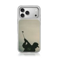 LS wreath monogram golf swing silhouette iPhone 17 Pro Max Electroplated Silver Case1