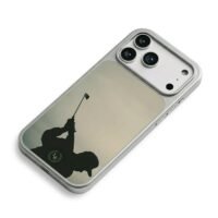 LS wreath monogram golf swing silhouette iPhone 17 Pro Max Electroplated Silver Case2
