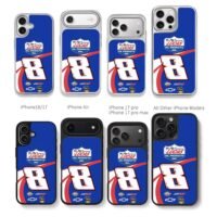 Lucas Oil 8 NASCAR RCR Chevy racing Chris Brown Phone Case Black Electroplated Silver For Iphone 11 To 17