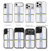 LUFC 19 blue yellow white stripes Chris Brown Phone Case Black Electroplated Silver For Iphone 11 To 17