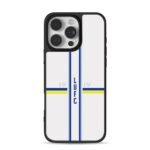 LUFC 19 blue yellow white stripes iPhone 16 Pro Max Black Case