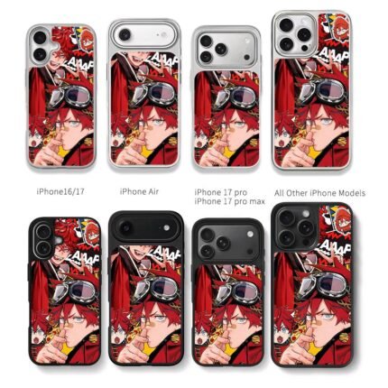 Luka anime red hair goggles sticker Chris Brown Phone Case Black Electroplated Silver For Iphone 11 To 17