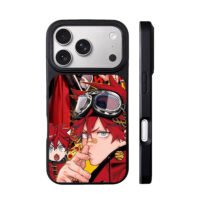 Luka anime red hair goggles sticker iPhone 17 Pro Max Black Case