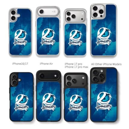 Luminosity Gaming logo on blue wash Chris Brown Phone Case Black Electroplated Silver For Iphone 11 To 17