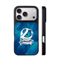 Luminosity Gaming logo on blue wash iPhone 17 Pro Max Black Case