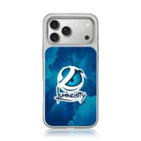 Luminosity Gaming logo on blue wash iPhone 17 Pro Max Electroplated Silver Case1