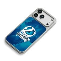 Luminosity Gaming logo on blue wash iPhone 17 Pro Max Electroplated Silver Case2
