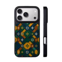 LV monogram vintage mosaic pattern iPhone 17 Pro Max Black Case