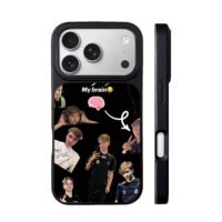 m0nesy collage with brain meme iPhone 17 Pro Max Black Case