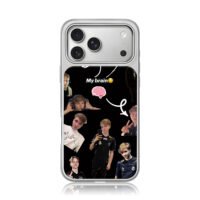 m0nesy collage with brain meme iPhone 17 Pro Max Electroplated Silver Case1