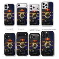 Mad Max Red Bull F1 driver helmet Chris Brown Phone Case Black Electroplated Silver For Iphone 11 To 17