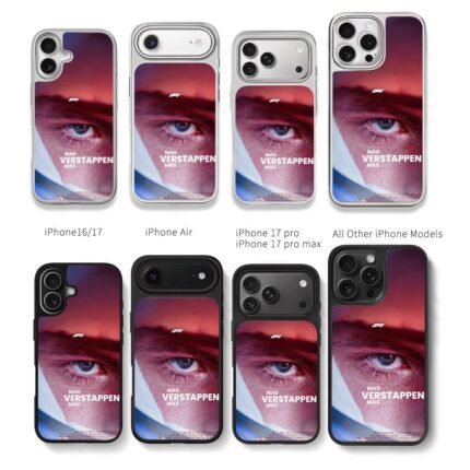 Mad Max Verstappen F1 close eye Chris Brown Phone Case Black Electroplated Silver For Iphone 11 To 17