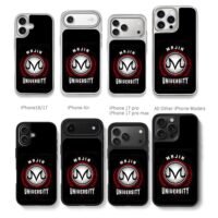 Majin University Majin Buu logo Chris Brown Phone Case Black Electroplated Silver For Iphone 11 To 17