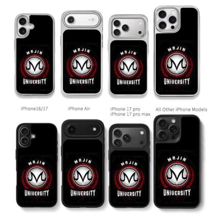 Majin University Majin Buu logo Chris Brown Phone Case Black Electroplated Silver For Iphone 11 To 17