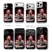 Makhachev UFC champion celebrating Chris Brown Phone Case Black Electroplated Silver For Iphone 11 To 17