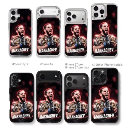 Makhachev UFC champion celebrating Chris Brown Phone Case Black Electroplated Silver For Iphone 11 To 17