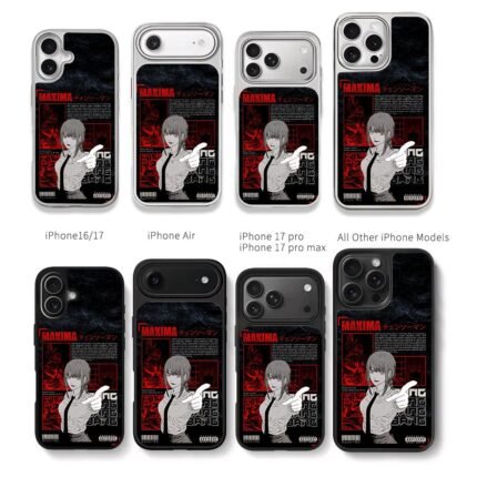 Makima Chainsaw Man dark anime art Chris Brown Phone Case Black Electroplated Silver For Iphone 11 To 17