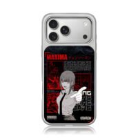Makima Chainsaw Man dark anime art iPhone 17 Pro Max Electroplated Silver Case1