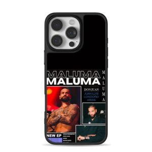 Maluma fan photo collage with text iPhone 16 Pro Max Black Case