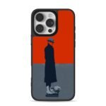 Man in hat coat on typewriter iPhone 16 Pro Max Black Case