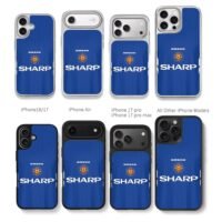 Man Utd Umbro Sharp football jersey Chris Brown Phone Case Black Electroplated Silver For Iphone 11 To 17