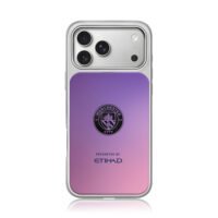 Manchester City logo with Etihad iPhone 17 Pro Max Electroplated Silver Case1