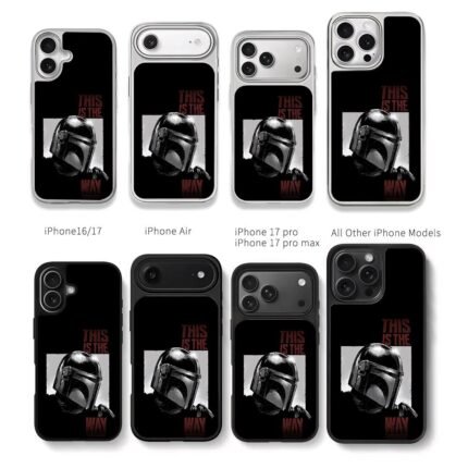 Mandalorian helmet This Is The Way Chris Brown Phone Case Black Electroplated Silver For Iphone 11 To 17