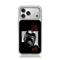 Mandalorian helmet This Is The Way iPhone 17 Pro Max Electroplated Silver Case1