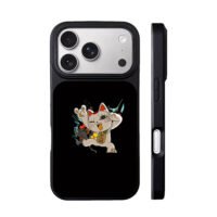 Maneki rock cat tiny black cat iPhone 17 Pro Max Black Case