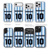 Maradona 10 Argentina jersey print Chris Brown Phone Case Black Electroplated Silver For Iphone 11 To 17