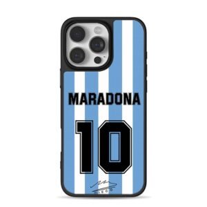 Maradona 10 Argentina jersey print iPhone 16 Pro Max Black Case