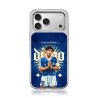Maradona Argentina soccer art iPhone 17 Pro Max Electroplated Silver Case1