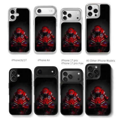 Marc Marquez No93 Red Ducati MotoGP Chris Brown Phone Case Black Electroplated Silver For Iphone 11 To 17