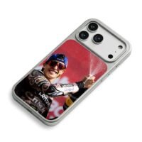 Marc Marquez racing champagne spray iPhone 17 Pro Max Electroplated Silver Case2