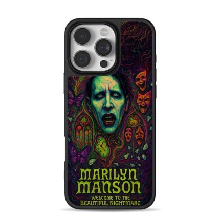 Marilyn Manson dark horror mask art iPhone 16 Pro Max Black Case