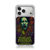 Marilyn Manson dark horror mask art iPhone 17 Pro Max Electroplated Silver Case1