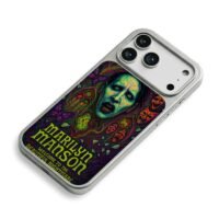 Marilyn Manson dark horror mask art iPhone 17 Pro Max Electroplated Silver Case2