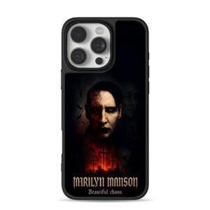 Marilyn Manson gothic fire crosses iPhone 16 Pro Max Black Case