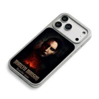 Marilyn Manson gothic fire crosses iPhone 17 Pro Max Electroplated Silver Case2
