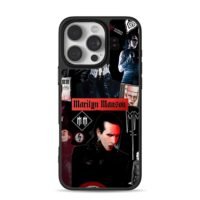 Marilyn Manson gothic rock collage iPhone 16 Pro Max Black Case